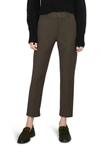 Vince Solid Cotton Cigarette Trousers In Dk Pine