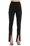 Grey Lab Front Slit Flared Pants In Black