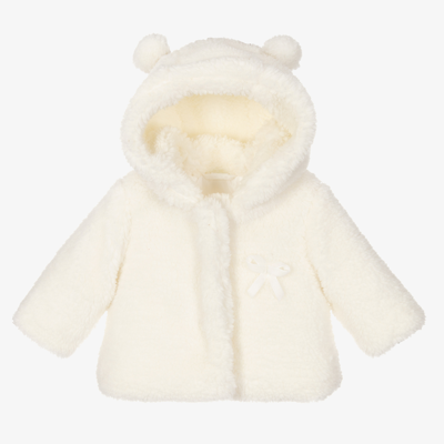 Ido Mini Baby Girls Ivory Fleece Jacket