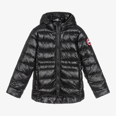Canada Goose Kid's Cypress Youth Logo Quilted Jacket In Black