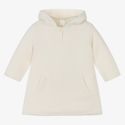 Bonpoint Babies' Ivory Cashmere Knit Hooded Top