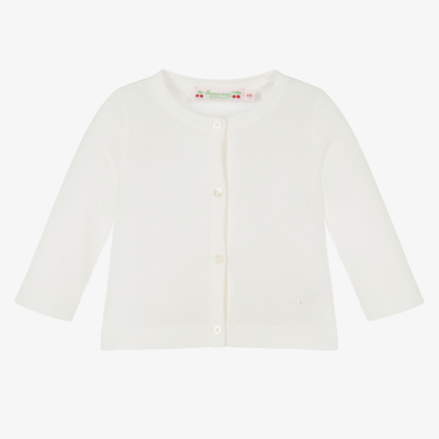 Bonpoint Babies' Ivory Organic Cotton Cardigan In White