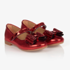 CARAMELO GIRLS RED FAUX LEATHER PUMPS