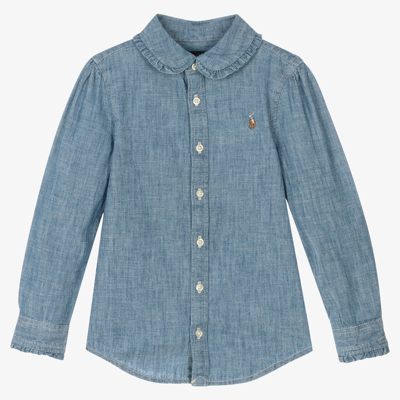 Polo Ralph Lauren Kids' Girls Blue Chambray Shirt