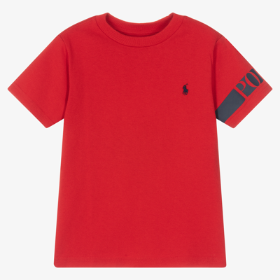 Polo Ralph Lauren Babies' Boys Red Cotton Logo T-shirt