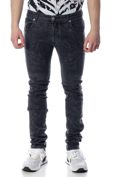 John Richmond Taillow Jeans Fantasy Printing In Black