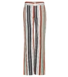 CHLOÉ STRIPED COTTON-BLEND TWILL WIDE-LEG TROUSERS,P00218636