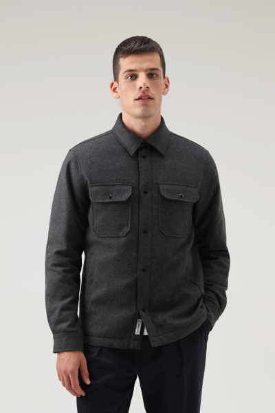 Woolrich Men Charcoal Melange Size 3xl In Charcoal Melange