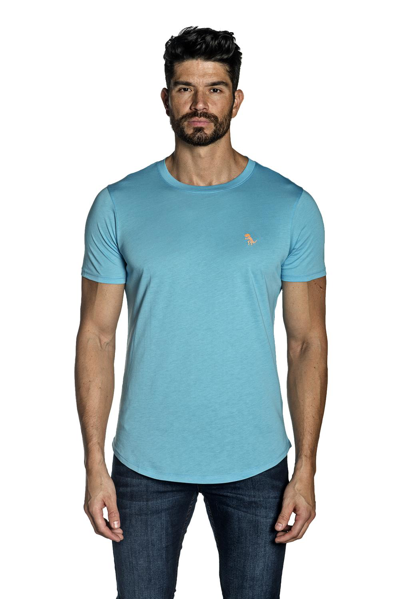 Jared Lang Men's Dino Pima Cotton T-shirt In Turquoise