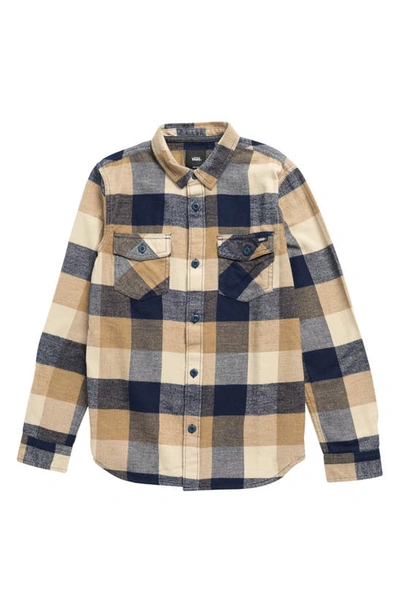 Vans Kids' Buffalo Plaid Flannel Shirt In Dress Blues/ Dirt