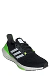 Adidas Originals Ultraboost 22 Running Shoe In Black/ White/ Solar Green