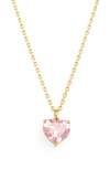 Kate Spade Womens My Love October Heart Cubic Zirconia Pendant Necklace Rose In Rose
