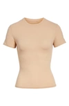 Skims Short-sleeve Crewneck T-shirt In Clay