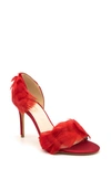 Something Bleu Hammond D'orsay Feather Stiletto Sandals In Red