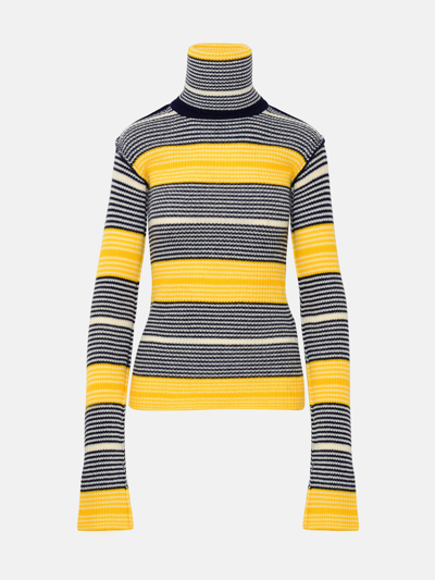 Sportmax Tacco Blue And Yellow Cashmere Blend Sweater