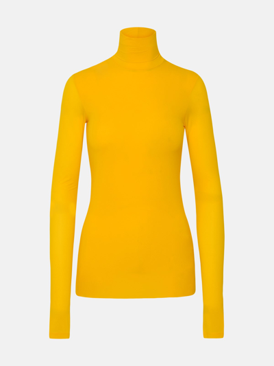 Sportmax Yellow Polyamide Turtleneck Sweater