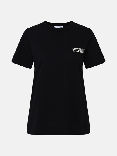Ganni Black Cotton T-shirt