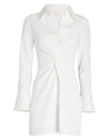 Cinq À Sept Mckenna Twist-front Collared Dress In Ivory