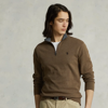 Polo Ralph Lauren Luxury Jersey Quarter-zip Pullover In Cedar Heather