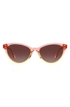 Kate Spade Adeline 55mm Gradient Cat Eye Sunglasses In Brown