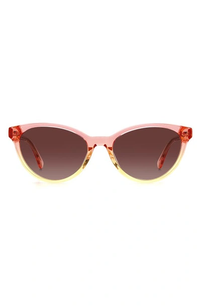 Kate Spade Adeline 55mm Gradient Cat Eye Sunglasses In Brown