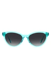 Kate Spade Adeline 55mm Gradient Cat Eye Sunglasses In Teal