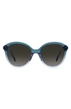 Kate Spade Briag 55mm Cat Eye Sunglasses In Blue Shaded / Grey Shaded