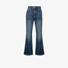 Stella Mccartney Frayed High-rise Flared Jeans In Blue