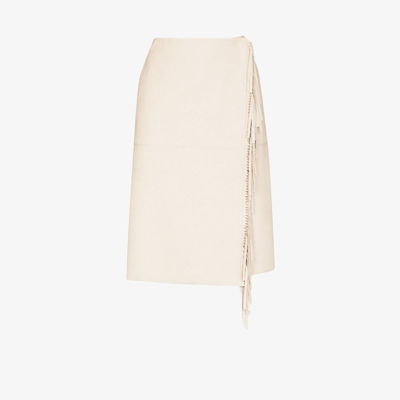Stella Mccartney Beige Alter Mat Midi Skirt In Neutrals