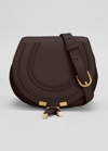 Chloé Marcie Mini Whipstitch Saddle Crossbody Bag In Bold Brown