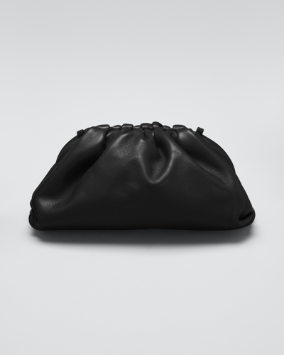 Bottega Veneta Black The Mini Pouch Leather Clutch Bag In Black/silver