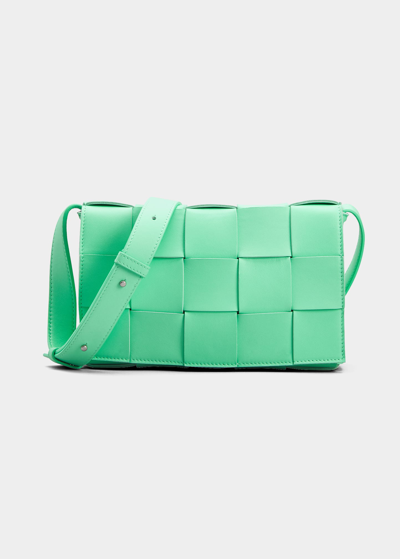 Bottega Veneta The Cassette Intrecciato Crossbody Bag In Fountain