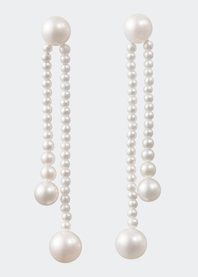 Sophie Bille Brahe Grand Ruban De Perle 14-karat Gold Pearl Earrings In Yg