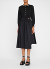 Simone Rocha Bead-embellished Wool Crop Cardigan In Black/pearl/clear