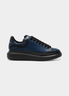 Alexander Mcqueen Black Sneakers With Logo Lettering On The Rear And Oversize Rubber Sole In Leather In Ottonmulti