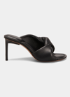 JACQUEMUS LES MULES BAGNU TWISTED LAMBSKIN SANDALS