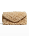 SAINT LAURENT SADE YSL QUILTED SHEARLING POUCH CLUTCH BAG
