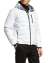 Canada Goose Men's Lodge Zip-front Hoodie Puffer Coat In Silverbirch