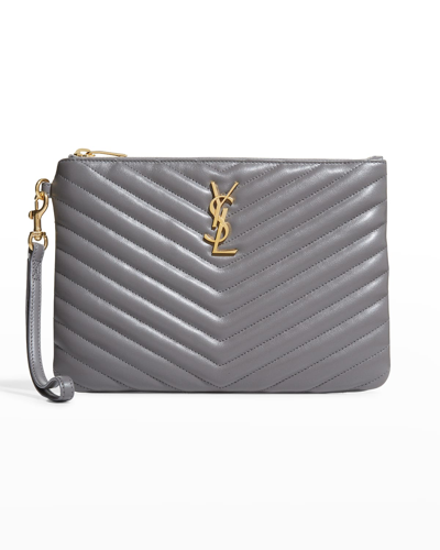 Saint Laurent Monogram Ysl Matelasse Pouch Wallet