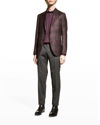 Zegna Men's Plaid Wool Sport Jacket In Dk Gry Ck