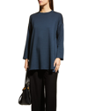 EILEEN FISHER DROP-SHOULDER CREWNECK TERRY TUNIC