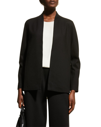 Eileen Fisher Open-front Ponte Jacket In Black