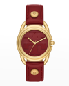 TORY BURCH THE MILLER RED LEATHER WATCH