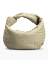 Bottega Veneta Teen Jodie Intrecciato Leather Hobo In Travertine