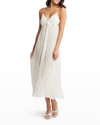 Rya Collection True Love Pleated Floral Applique Nightgown In Ivory