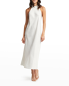 Rya Collection Charming Charmeuse Halter Nightgown In Ivory