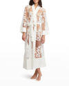 RYA COLLECTION CHARMING SHEER EMBROIDERED LACE ROBE