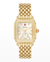 MICHELE DECO MID DIAMOND AND MOTHER-OF-PEARL DIAL WATCH IN GOLD-TONE