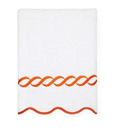 Pratesi Cotton Treccia Hand Towel (50cm X 75cm) In Orange