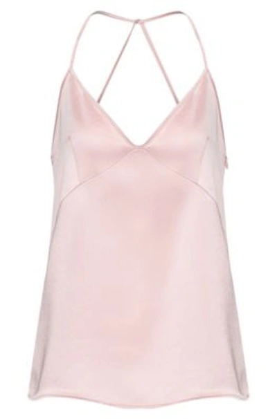 Hugo Satin Regular-fit Camisole Top With Crossed Straps In Light Pink